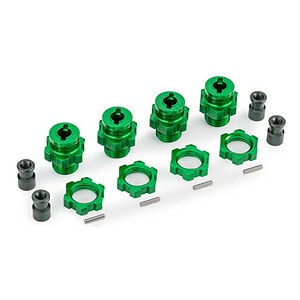 Traxxas 17 mm Green Aluminum Splined Hubs w/ Nuts (4) TRA9086-GRN