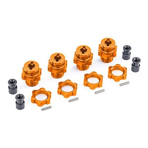 Traxxas 17 mm Orange Aluminum Splined Hubs w/ Nuts (4) TRA9086-ORNG