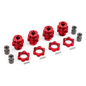 Traxxas 17 mm Red Aluminum Splined Hubs w/ Nuts (4) TRA9086-RED