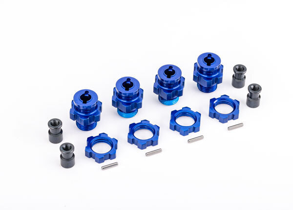 Traxxas 17 mm Blue Aluminum Splined Hubs w/ Nuts (4) TRA9086