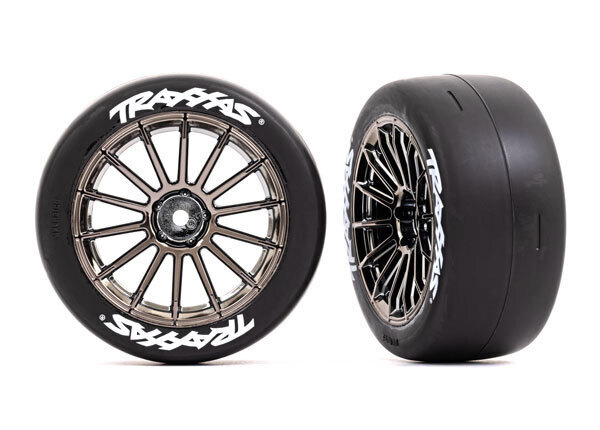 Traxxas 2.0in Black Chrome Front Wheels & Response Tires (2) TRA9374R - 9374r-jpg Traxxas 2.0in Black Chrome Front Wheels & Response Tires (2) TRA9374R