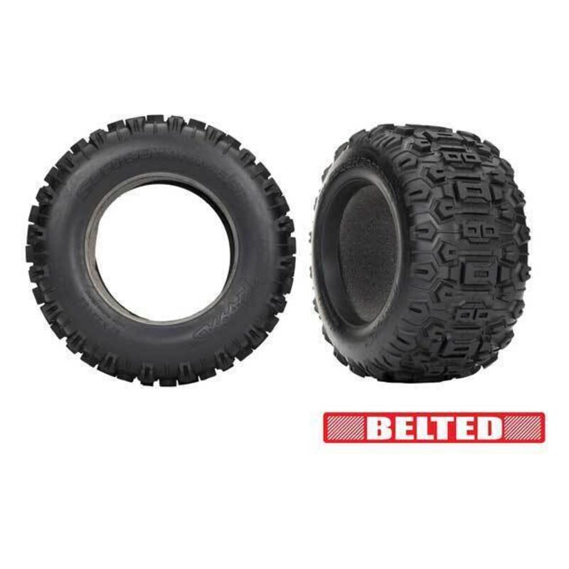 Traxxas 3.8in Belted Sledgehammer Tires w/ Inserts (2) TRA9571 - 9571-jpg Traxxas 3.8in Belted Sledgehammer Tires w/ Inserts (2) TRA9571