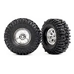 Traxxas TRX-4M 1in Chrome Wheels w/ MT Baja Pro Tires (2) TRA9873