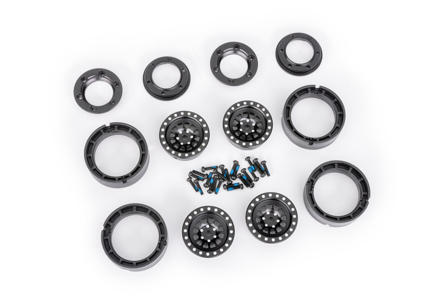 Traxxas TRX-4M 1in Black Aluminum Beadlock Wheels (4) TRA9881-BLK