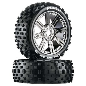 High-performance RC car wheels with rugged tires for off-road racing. Perfect for durable remote control car upgrades.