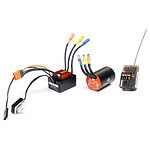 High-performance RC car electronic speed controller, motor, receiver, and servo for radio control vehicles.