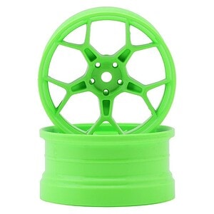 DS Racing Feathery Split Spoke Drift Wheels - Fluorescent Green (2) DSC-DF-5Y2-8FG-HG
