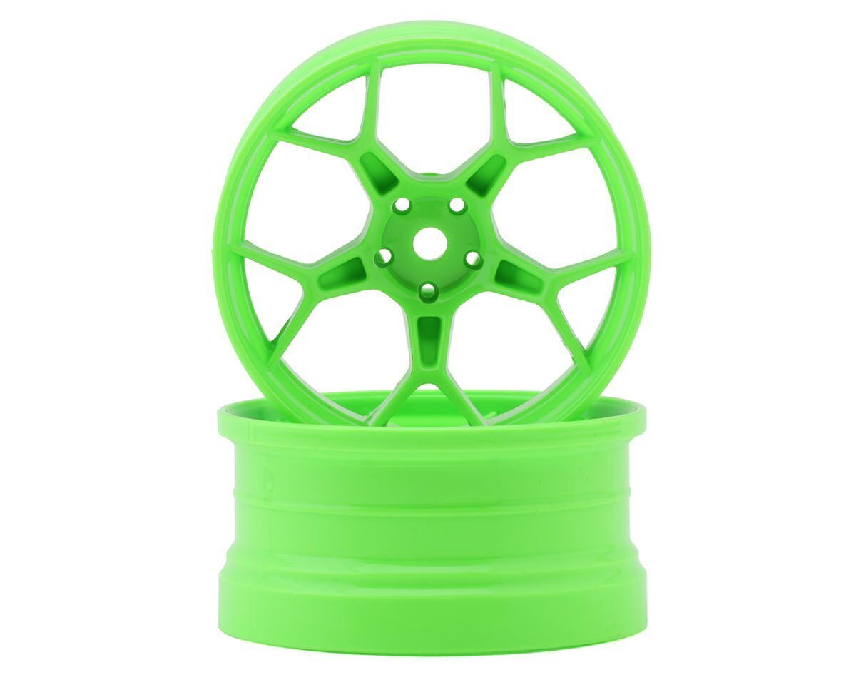 DS Racing Feathery Split Spoke Drift Wheels - Fluorescent Green (2) DSC-DF-5Y2-8FG-HG