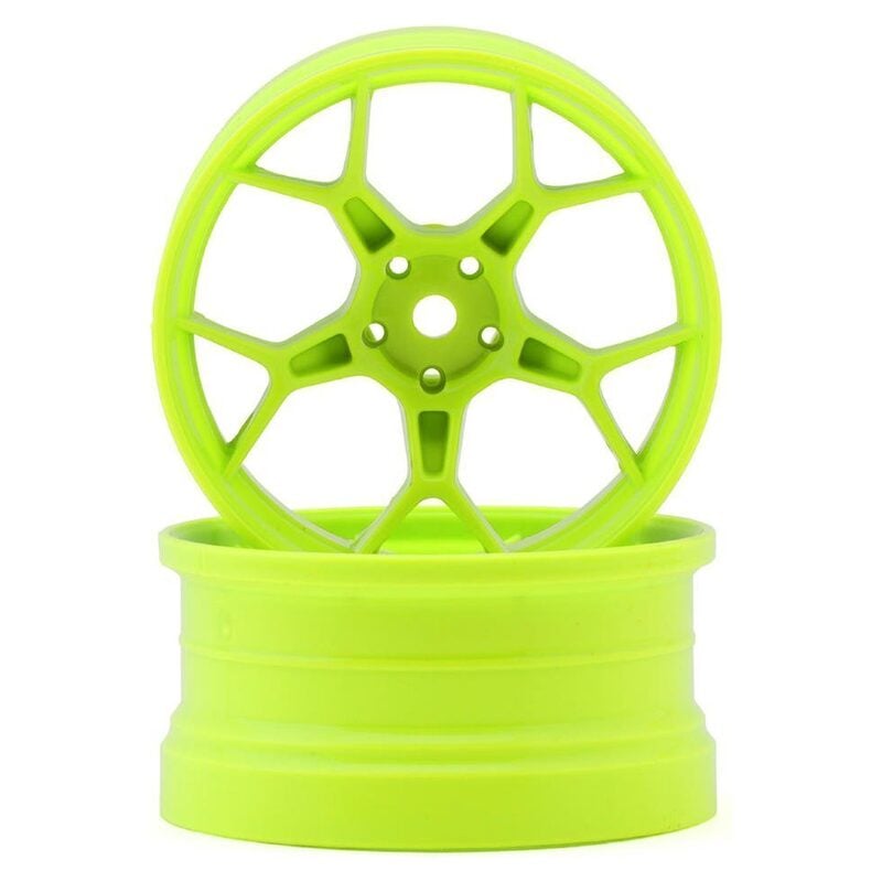 DS Racing Feathery Split Spoke Drift Wheels - Fluorescent Lime (2) DSC-DF-5Y2-8FL-HG