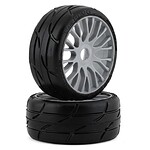 GRP GT - TO3 Revo Belted Pre-Mounted 1:8 Buggy Tires - Silver (XM5) with FLEX Wheel (2)