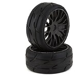 GRP GT - TO3 Revo Belted Pre-Mounted 1:8 Buggy Tires - Black (XM7) with FLEX Wheel (2)