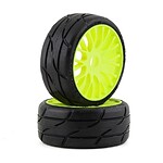 GRP GT - TO3 Revo Belted Pre-Mounted 1:8 Buggy Tires - Yellow (XM7) with FLEX Wheel (2)