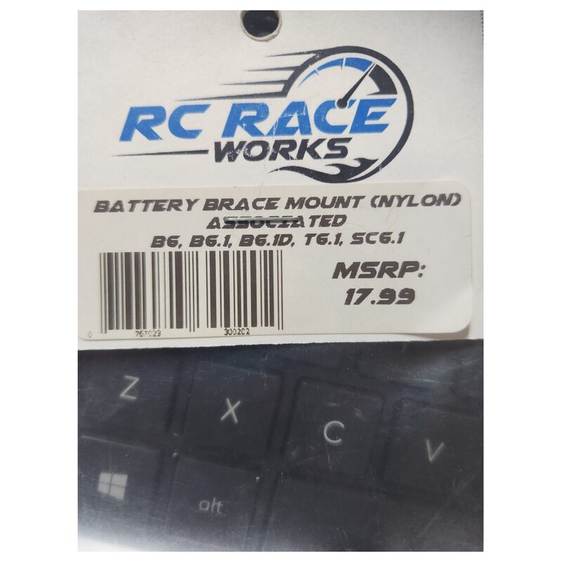 RC Race Works Battery Brace Mount (Nylon) Ass B6-B6.1-T6.1-SC6.1 RRW300202 - product-name-xwmdzo29yw RC Race Works Battery Brace Mount (Nylon) Ass B6-B6.1-T6.1-SC6.1 RRW300202