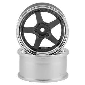 RC Art SSR Professor SP4 5-Spoke Drift Wheels - Silver (6mm Offset) (2) ART-4806TS