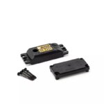 Durable RC car motor mount with screws for easy installation and secure fit. Perfect for RC car upgrades and repairs.