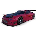 24K RC Technology 1/10 1992 RX7 FD Pandem V3 Full Drift Body Set w/Cosmetic Mods (V1) (257mm Wheelbase) TAF23001 – Clear