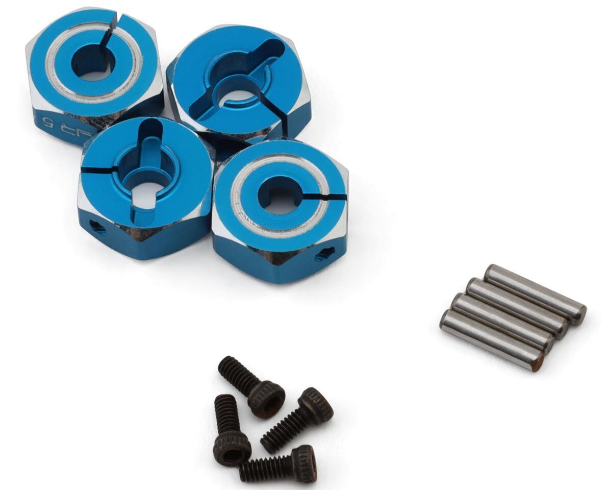 Yeah Racing Aluminum 12mm Hex Adaptor Set (Blue) (4) (5.5mm) YEA-WA-032BU