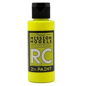 Mission Models Fluorescent Racing Yellow Acrylic Lexan Body Paint Airbrush Ready 2oz MMRC-043