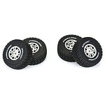 Durable RC car tires with inch tread for off-road racing and hobby use.