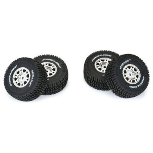 Durable RC car tires with inch tread for off-road racing and hobby use.