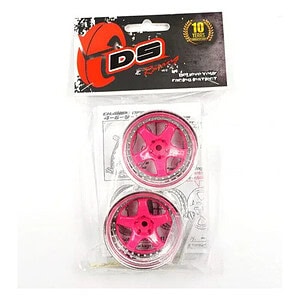 DS Racing Drift Element 5-Spoke Rim - Pink Chrome Lip (2) DS-DE-023