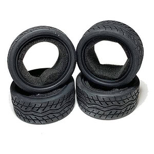 Racers Edge 1/10 On Road Black Series Rubber Pull Tires Wave Line 65x26mm (4pcs)