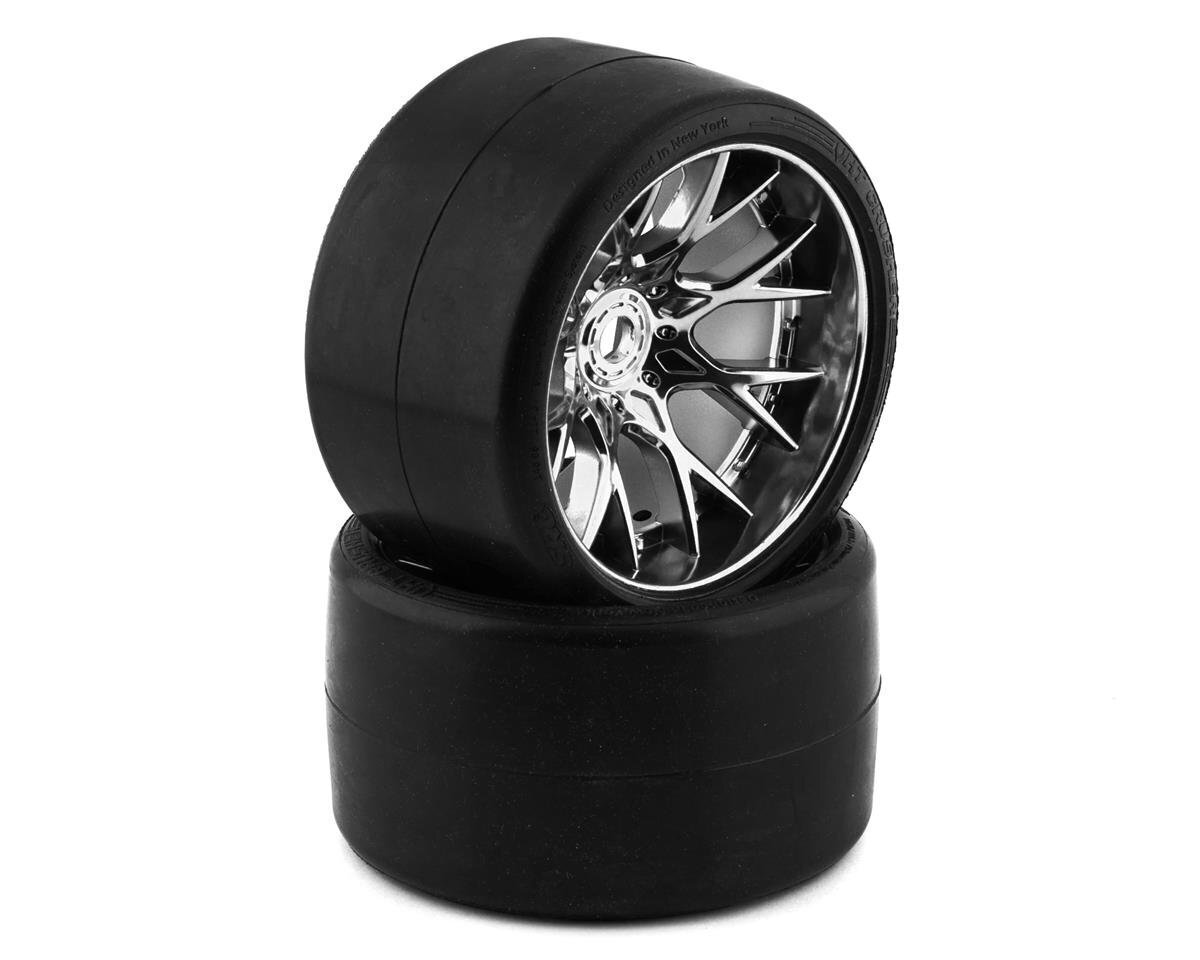 Sweep VHT Crusher Pre-Mounted Monster Truck Belted Slick Tires - Chrome (2)