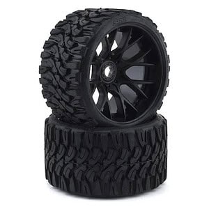 Sweep Terrain Crusher Off Road Belted Black Monster Truck Tires (2)