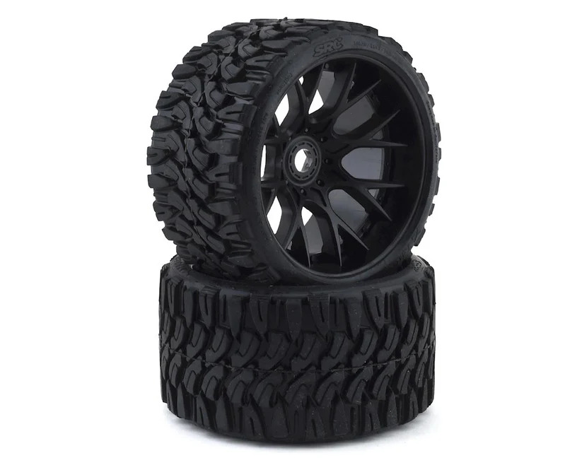Sweep Terrain Crusher Off Road Belted Black Monster Truck Tires (2)