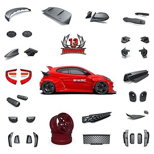 24K RC Technology 1/10 13th Anniversary Yaris Full Body Set Clear