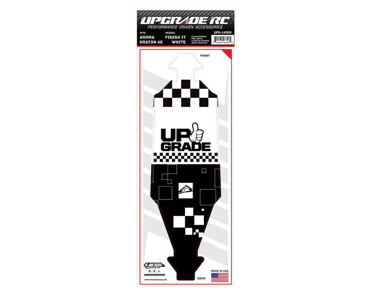 UpGrade RC Chassis Protector for ARRMA™ Kraton 6S (Finish It White)