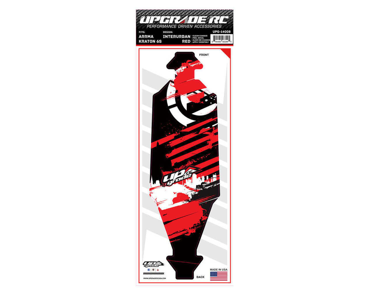 UpGrade RC Chassis Protector for ARRMA™ Kraton 6S (InterUrban Red)