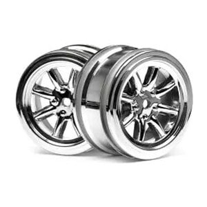 HPI Vintage 8 Spoke Wheel Chrome 26MM 0MM Offset HPI3807
