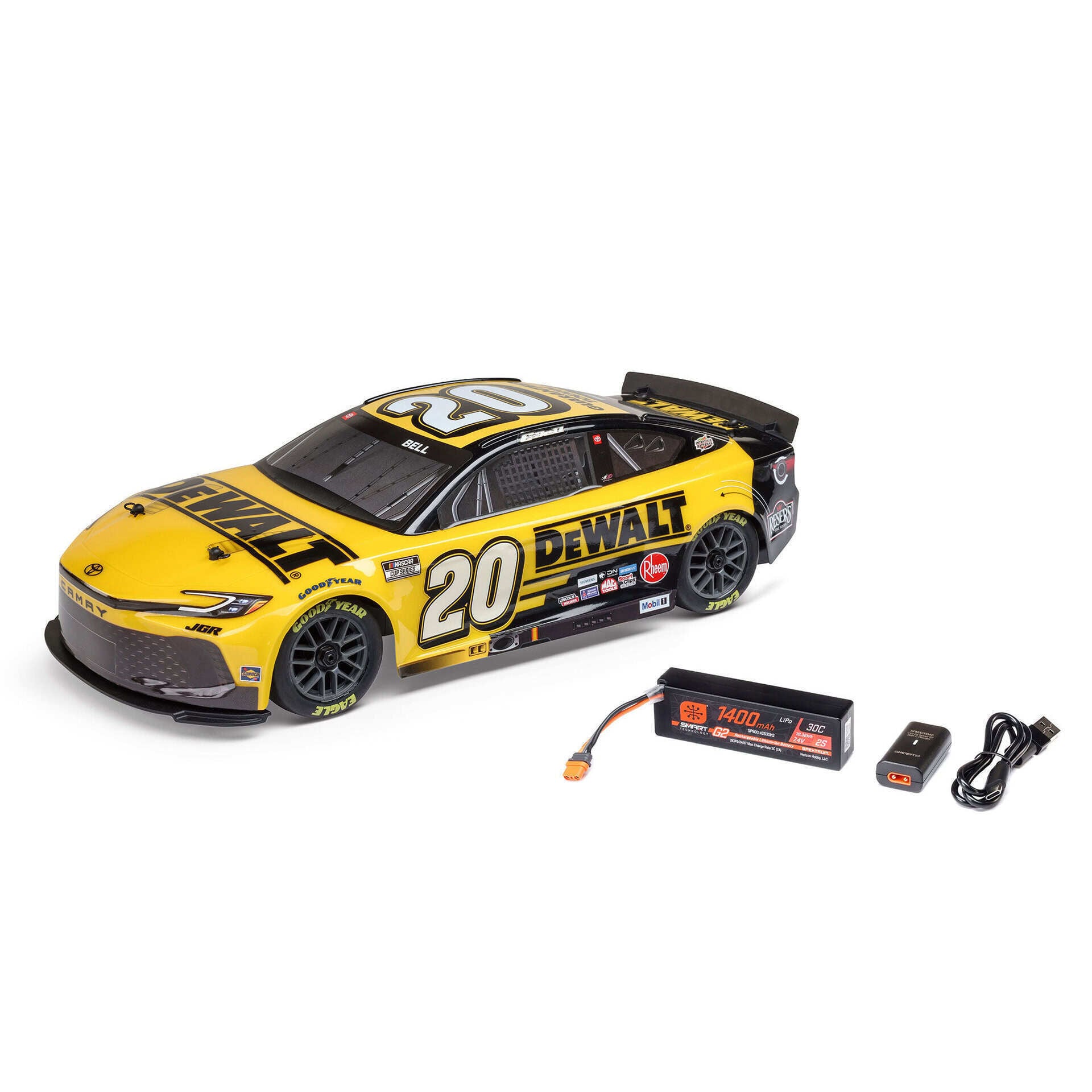 1/12 Losi Nascar RC Christopher Bell® #20® 2025 Camry XSE 2S AWD RTR Yellow