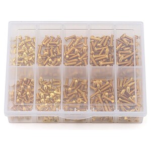 Samix Stainless Steel M3 Screw Set w/Storage Box (Gold) (350) (Flat Head/Button Head)