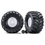 Traxxas White X-Monster Wheels w/ Terra Groove Tires (2) TRA7689