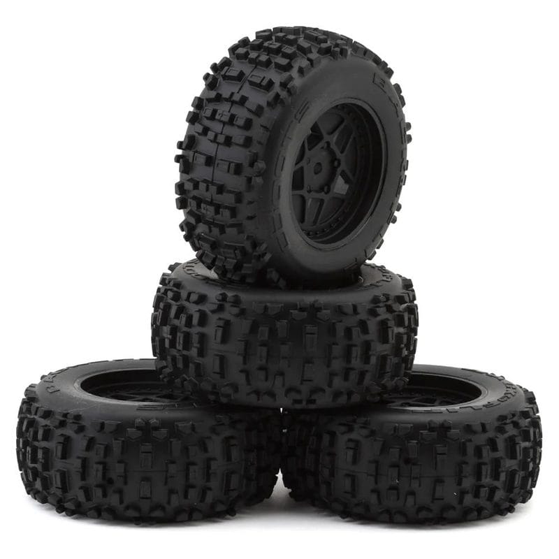 Arrma dBoots Back-Flip Mini Kraton Pre-Mounted Tires (Black) (4) w/12mm Hex ARA-2991