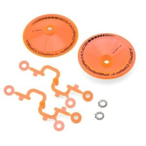 DS Racing Sloped Aero Drift Wheel Covers (Flu Orange) (2)