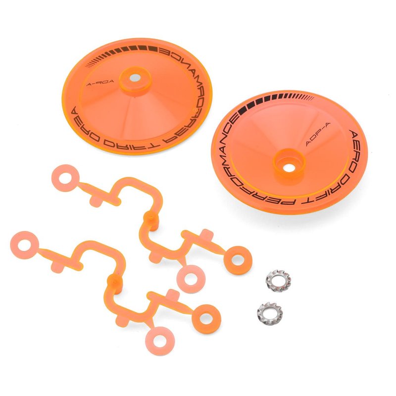 DS Racing Sloped Aero Drift Wheel Covers (Flu Orange) (2)