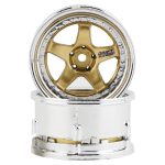DS Racing Drift Element 5 Spoke Drift Wheels (Gold & Chrome) (2)