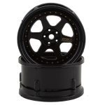DS Racing Drift Element 6-Spoke Drift Wheels - Triple Black with Gold Rivets DS-DE-207
