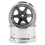 DS Racing Drift Element 6 Spoke Drift Wheels Gunmetal w/Black Rivets (2) Adjustable Offset w/12mm Hex