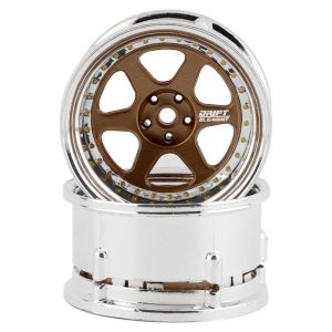 DS Racing Drift Element 5-Spoke Drift Wheel - Pink Face/Chrome Lip DSC-DE-222
