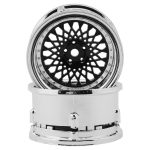 DS Racing Element Mesh 1/10 Drift Wheels (Black w/Chrome Lip) (2)