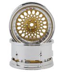 DS Racing Element Mesh 1/10 Drift Wheels (Gold w/Chrome Lip) (2)
