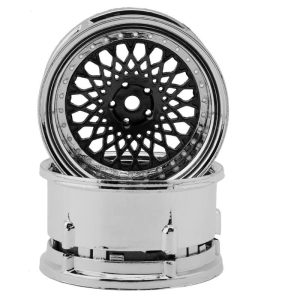 DS Racing Element Mesh 1/10 Drift Wheels (Gunmetal w/Chrome Lip) (2)