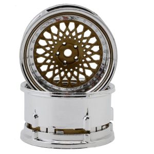 DS Racing Element Mesh 1/10 Drift Wheels (Bronze w/Chrome Lip) (2)