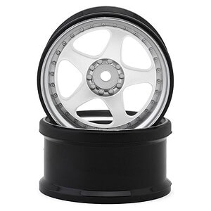 Hayashi Garage NIZ 5-Spoke Multipiece Style 1/10 Drift Wheels (White) (2) (6mm Offset) w/12mm Hex