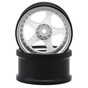 Hayashi Garage NIZ 5-Spoke Multipiece Style 1/10 Drift Wheels (White) (6mm Offset) HG-20146