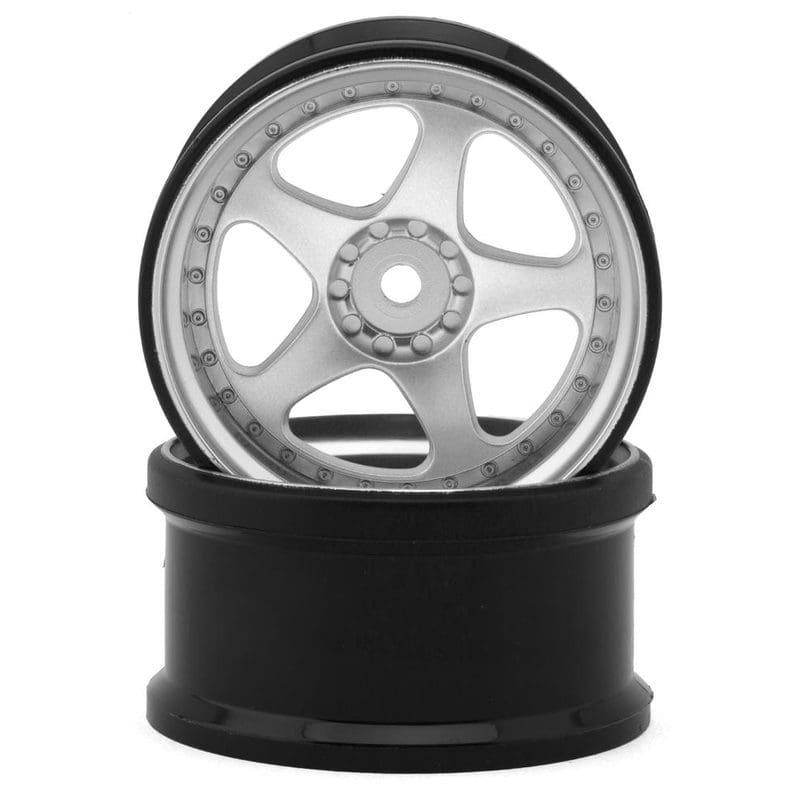 Hayashi Garage NIZ 5-Spoke Multipiece Style 1/10 Drift Wheels (Silver) (8mm Offset) HG-20158